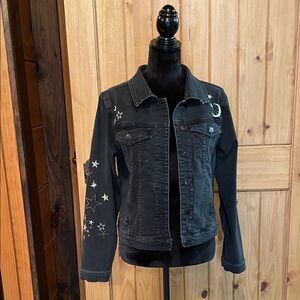 CACTUS & PEARL BLACK WASHED DENIM JACKET Sz M